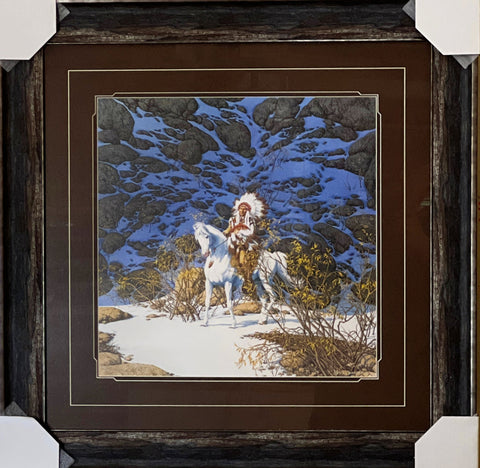 Bev Doolitte Eagle Heart Native American S/N Art Print-Framed 27 x 27