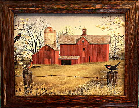 Billy Jacobs Harbingersor Spring Farm Art Print-Framed Wood 14.5 x 11.5
