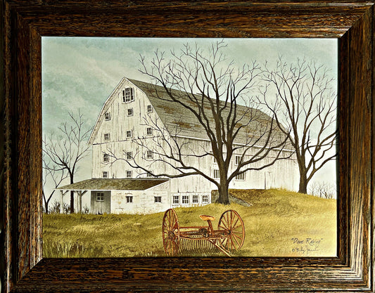 Billy Jacobs Done Raking Farm Decorator Print-Framed (Wood) 14.5 x 11.5