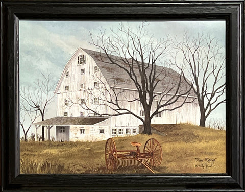 Billy Jacobs Fall Art Print Done Raking Studio Canvas Framed 19 x 15 (Wood)