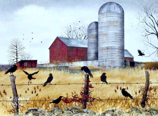 Billy Jacobs Fall Gathering Crow Farm Art Print-12 x 9