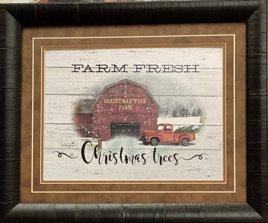 Billy Jacobs Farm Fresh Christmas Tree's Holiday Art Print-Framed 23 x 19