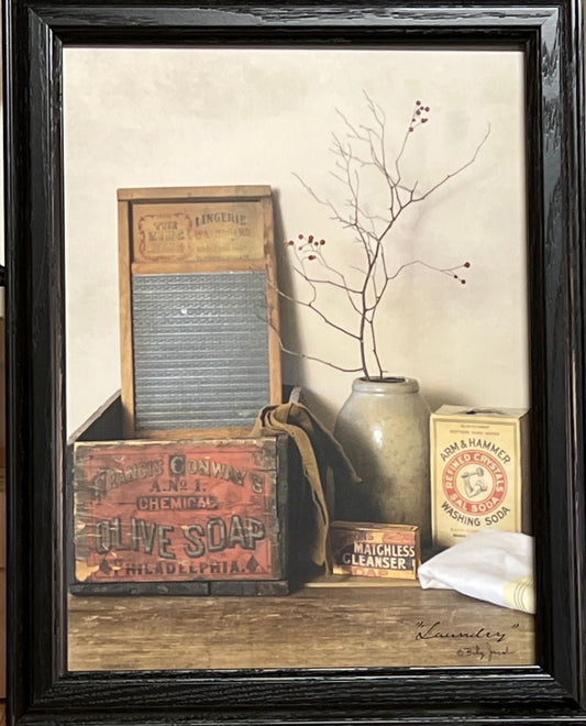 Billy Jacobs Laundry Old time Washing Tools Art Print 14.5 x 18.5