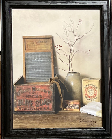 Billy Jacobs Laundry Old time Washing Tools Art Print 14.5 x 18.5