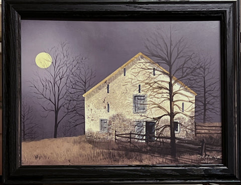 Billy Jacobs Still of the night Full moon Farm Art Print-Framed 18.5 x 14.5