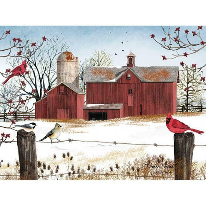 Billy Jacobs Winter Friends Cardinal Art Print- 24 x 18