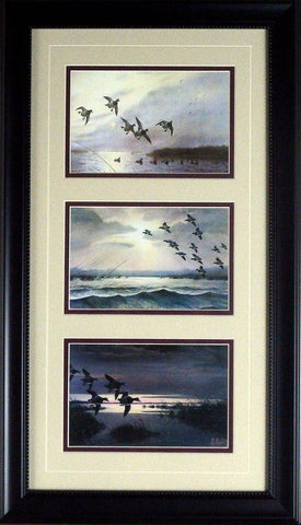 Black Duck Trilogy Framed Cream Mat Framed by Les Kouba