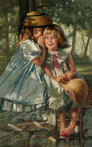 Bob Byerley Giggles and Whispers Girl S/N Art Print with certificate 18.75 x 30
