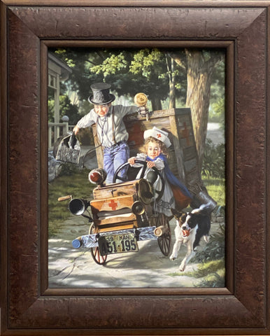 Bob Byerley Help on the Way Children Doctor Nurse Art Print-Framed