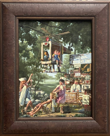 Bob Byerley The Healing Art Children Doctor Nurse Art Print-Framed