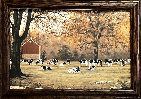 Bonnie Mohr Under the Oaks Cow Farm Art Print-Framed (Wood) 20.5 x 14.5