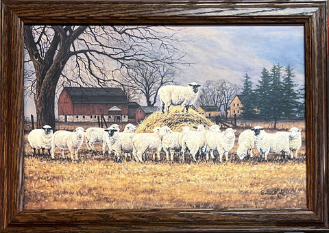 Bonnie Mohr Wool Gathering Farm Art Print-Framed 20.5 x 14.5