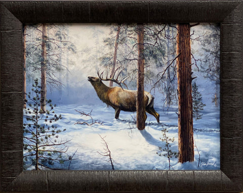 Jim Hansel Breaking the Silence Elk Art Print-Framed