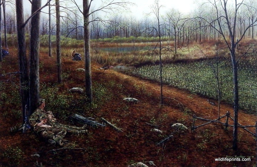 Brian Kuether Wild Turkey Hunting Art Print WAKE UP CALL