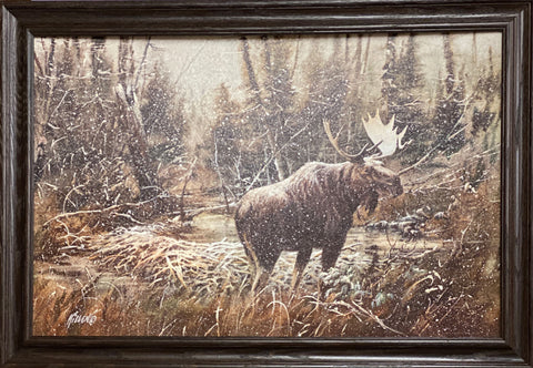 James Killen Deep Woods Moose Art Print-Framed (Wood) 33 x 23
