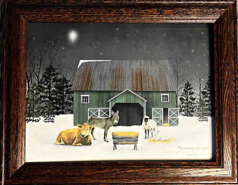 Billy Jacobs Remembering that Night manger Art Print -Framed (Wood) 14.5 x 11.5