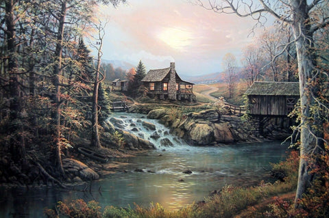 Jesse Barnes Indian Summer Cabin Art Print A/P Art Print 24 x 16