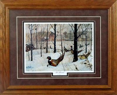 The Blizzard by Les Kouba Framed Pheasant Art Print Open Edition
