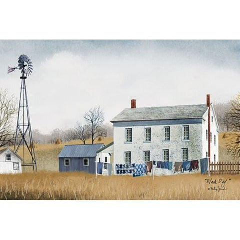 Billy Jacobs Wash Day Farm Print 18 x 12 Free SHIPPING