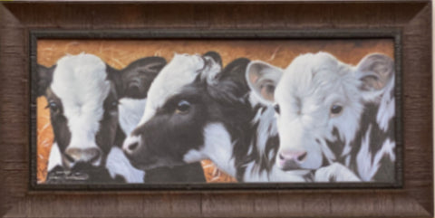 Jerry Gadamus Cows Art Print-Framed 28.5 x 14.5