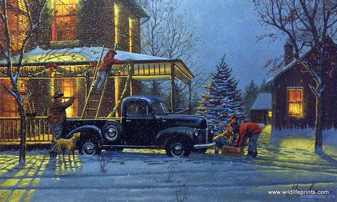 Dave Barnhouse An Old Fashioned Christmas - 18"x 11" Signed, Open Edition