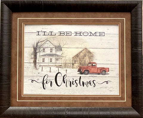 Billy Jacobs I'll Be Home for Christmas Farm Art Print 23 x 19