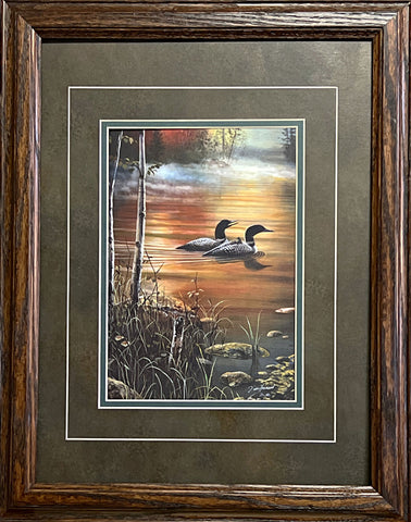 Jim Hansel Family Outing Loon Art Print-Framed 15 x 19