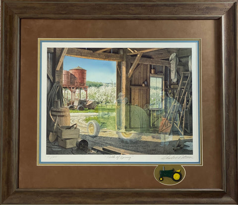Charles Peterson Talk of Spring Farming Art Print-Framed 27 x 23.5