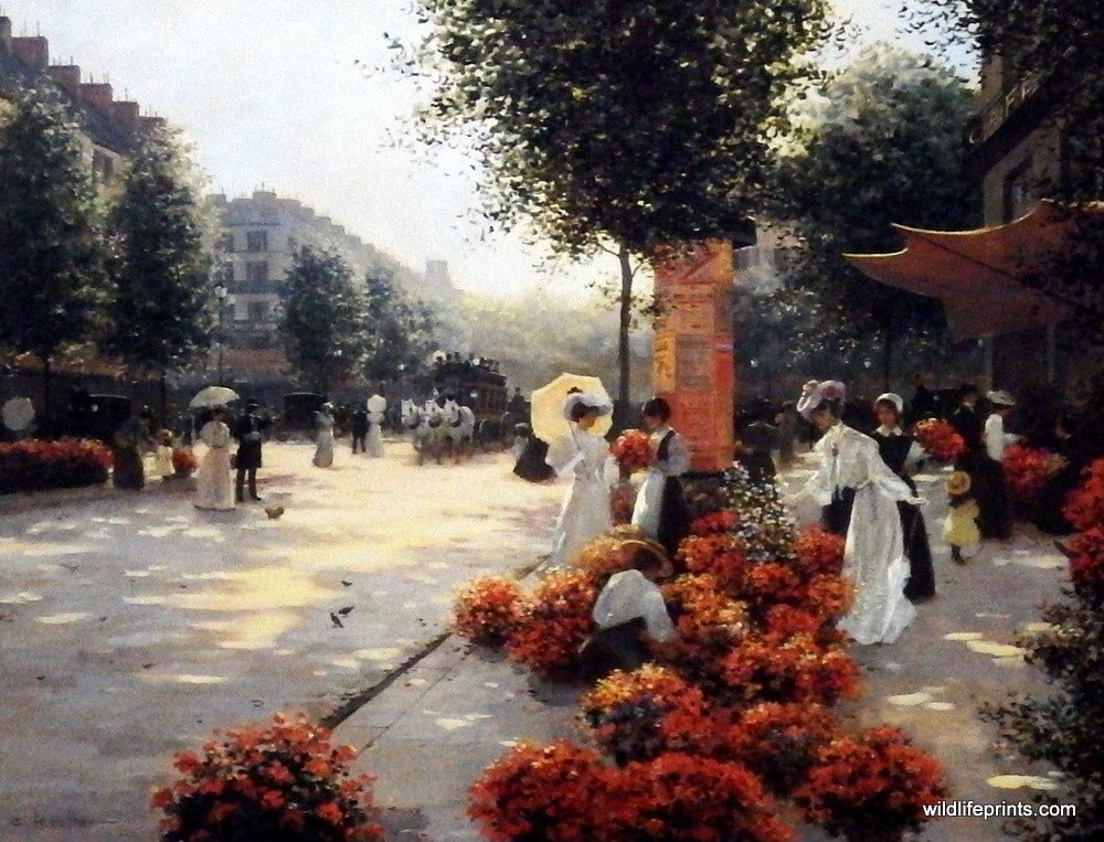 Victorian Artist Christa Kieffer Painting Morning Flower Market Victorian Artist Christa Kieffer Painting Morning Flower Market