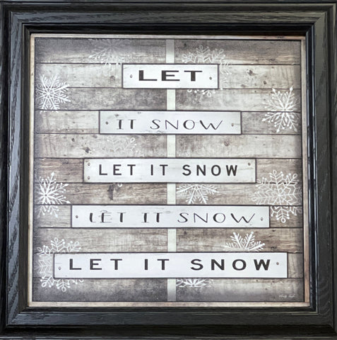 Cindy Jacobs Winter Art Print Let it snow framed 14.5 x 14.5