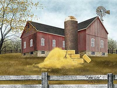Billy Jacobs Farm Life Barn Haystack Art Print 16 x 12