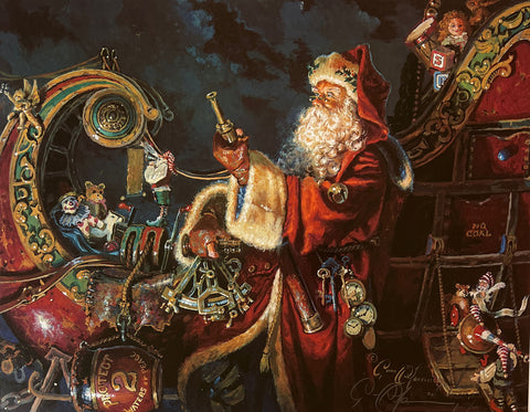 Dean Morrissey Preparing for the Journey Santa Christmas S/N Art Print