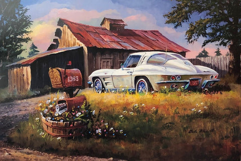 Dale Klee Split Window Corvette S/N Art Print 24 x 16
