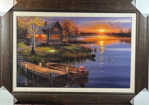 Darrell Bush Autumn at the Lake S/N Art Print-Framed 35 x 25