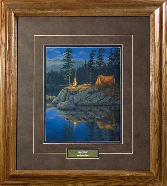 Darrell Bush Solitude Camping Art Print-Framed 17 x 19