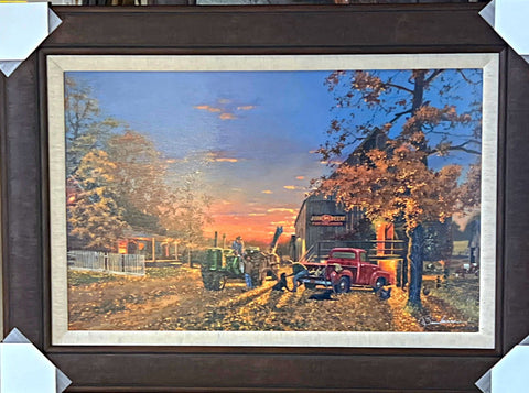 Dave Barnhouse A time of Plenty Farm Tractor Art Print-Signed Framed 34 x 25