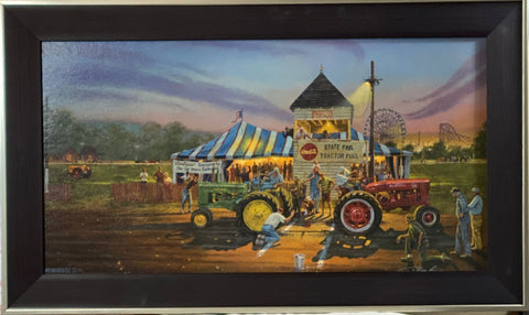 Dave Barnhouse For Top Honors Tractor Pull Fair Art S/N  Print-Framed 31.5 x 18.5