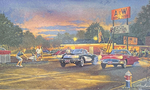 Dave Barnhouse Sunset Strip Stretched Canvas 28 x 16 with cert