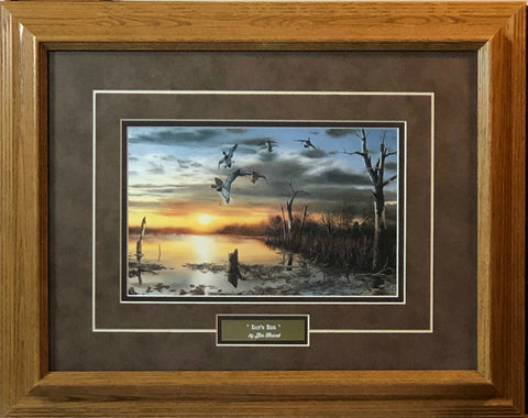 Jim Hansel Days End Mallard Pond Art Print-Framed 19 x 15