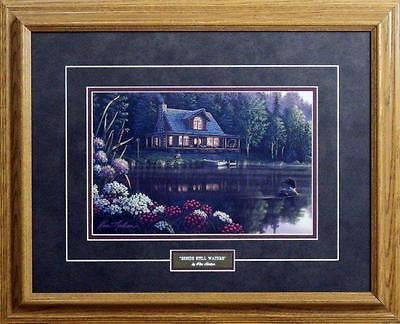 Beside Still Waters Loon Cabin  Art Print By Kim Norlien- Framed