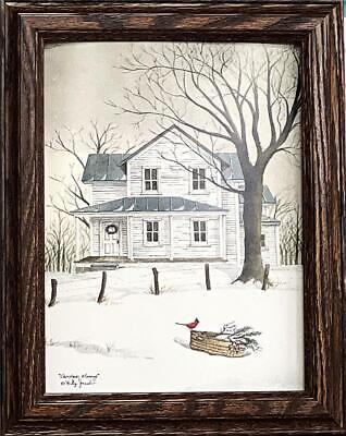 Billy Jacobs Christmas Morning Farm Cardinal Art Print Framed 11.5 x 14.5