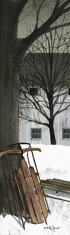 Billy Jacobs Sled Winter Art Print 12 x 36