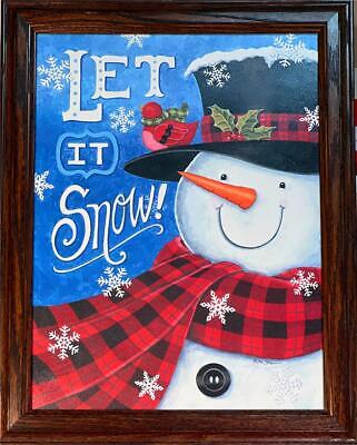 Deb Strain Winter Art Print Let it Snow Snowman (14.5x18.5)
