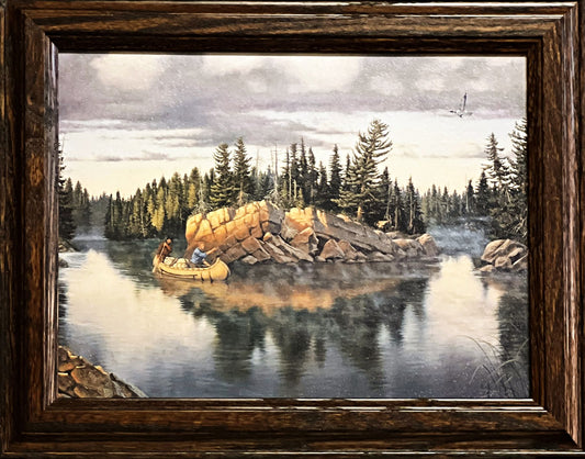 Derk Hansen Northland Splendor Canoe Art Print-Framed Decorator 14.5 x 11.5