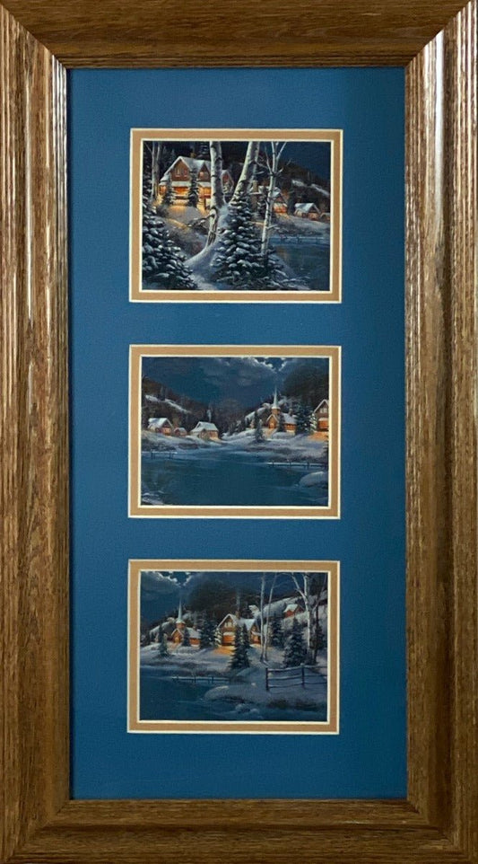 Derk Hansen Winter Tree Trilogy-Framed 12.5 x 22.5