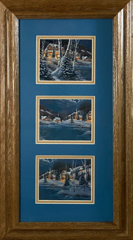 Derk Hansen Winter Tree Trilogy-Framed 12.5 x 22.5