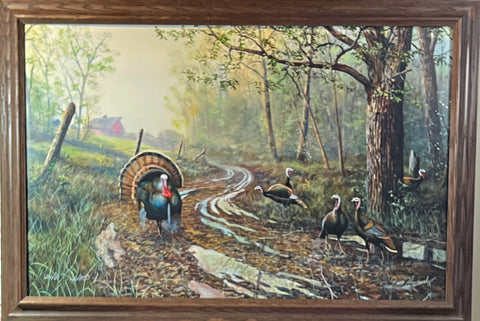 Jim Hansel Spring Fever Wild Turkey Art Print-Framed Wood 31 x 21