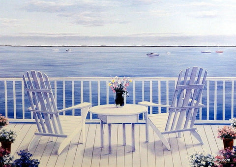 Diane Romanello Seascape Print with Adirondack Chairs