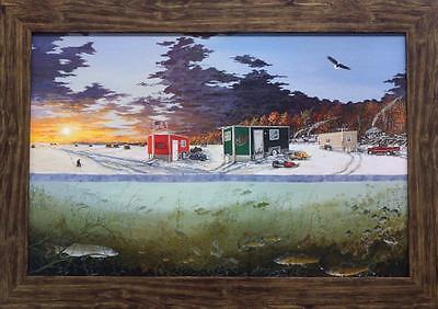 Don Blakney Ice Castle Ice Fishing Framed Print  34 x 24