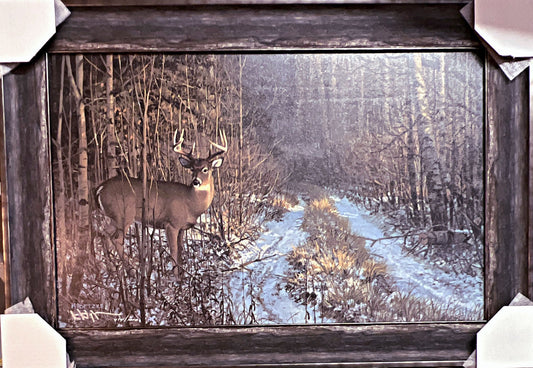 Don Kloetske Pime time Deer Art Print-Framed 30 x 20